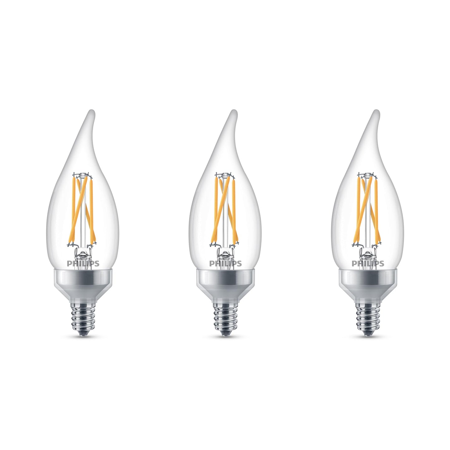 Philips LED Clear Dimmable, Warm Glow Effect BA11 Light Bulb - EyeComfort Flicker Free - 6.6W = 75W - 600 Lumen - Soft White (2700K) - E12 Base