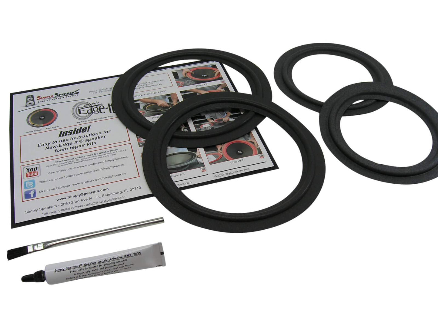 Simply Speakers Foam Edge Repair Kit Compatible with JBL MRV308, MR38, J830M, J800MV, J900MV Foam Repair Kit