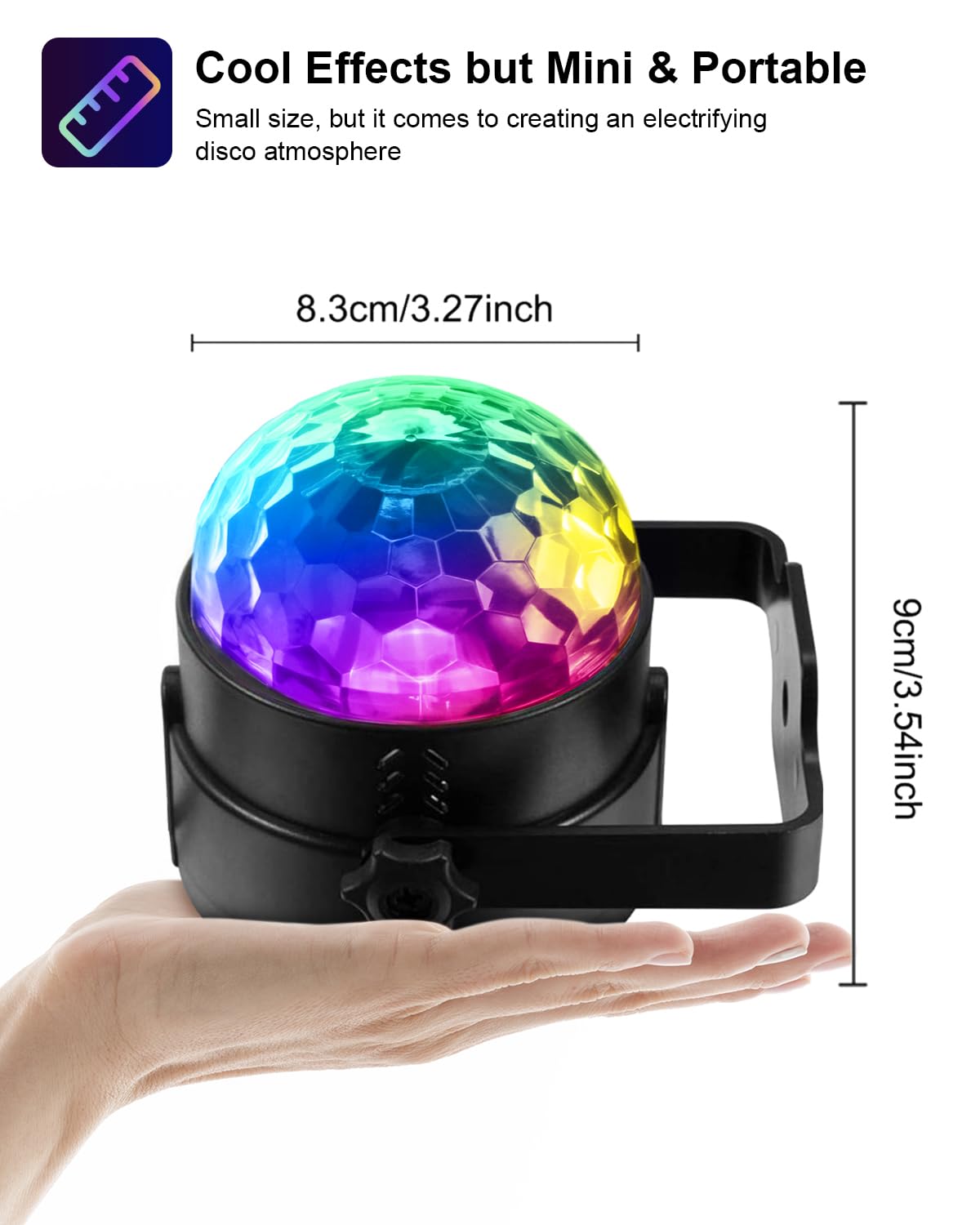 Luditek Sound Activated Party Lights with Remote DJ Lighting, Disco Ball Strobe Stage Light for Home Room Dance Parties Birthday Karaoke Stocking