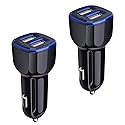 Car Charger, 2.4A 12W AndHot 2 Pack Mini Dual Port USB Car Charger Adapter Plug for iPhone 15 14 13 12 SE 11 Pro Max XR XS X 8 7 6S Plus, iPad