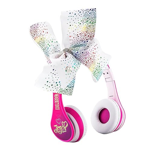 JoJo Siwa Kids Bluetooth Headphones for Wireless Rechargeable Foldable Bluetooth Headphones with Microphone Kid Friendly Sound and Bonus Detachable…