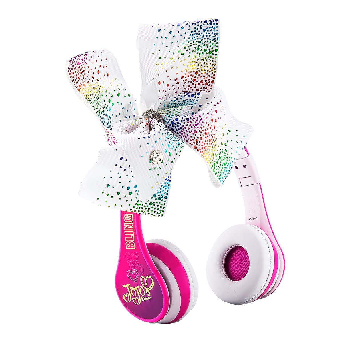 JoJo Siwa Kids Bluetooth Headphones for Wireless Rechargeable Foldable Bluetooth Headphones with Microphone Kid Friendly Sound and Bonus Detachable…