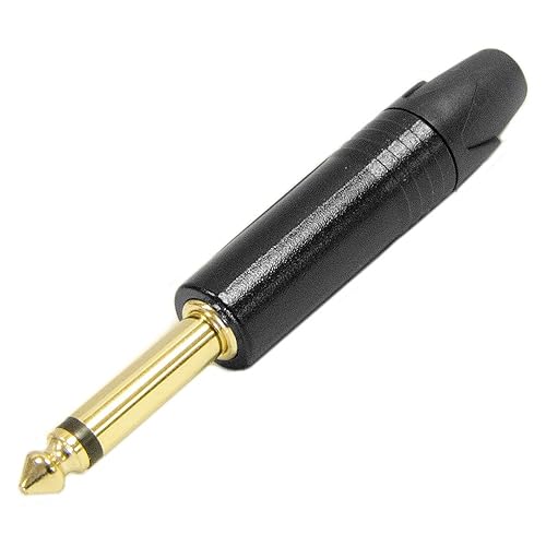 Seismic Audio SAPT242 2-Pole 1/4-Inch Male TS Phone Plug Cable Connector - Black with Gold Contacts
