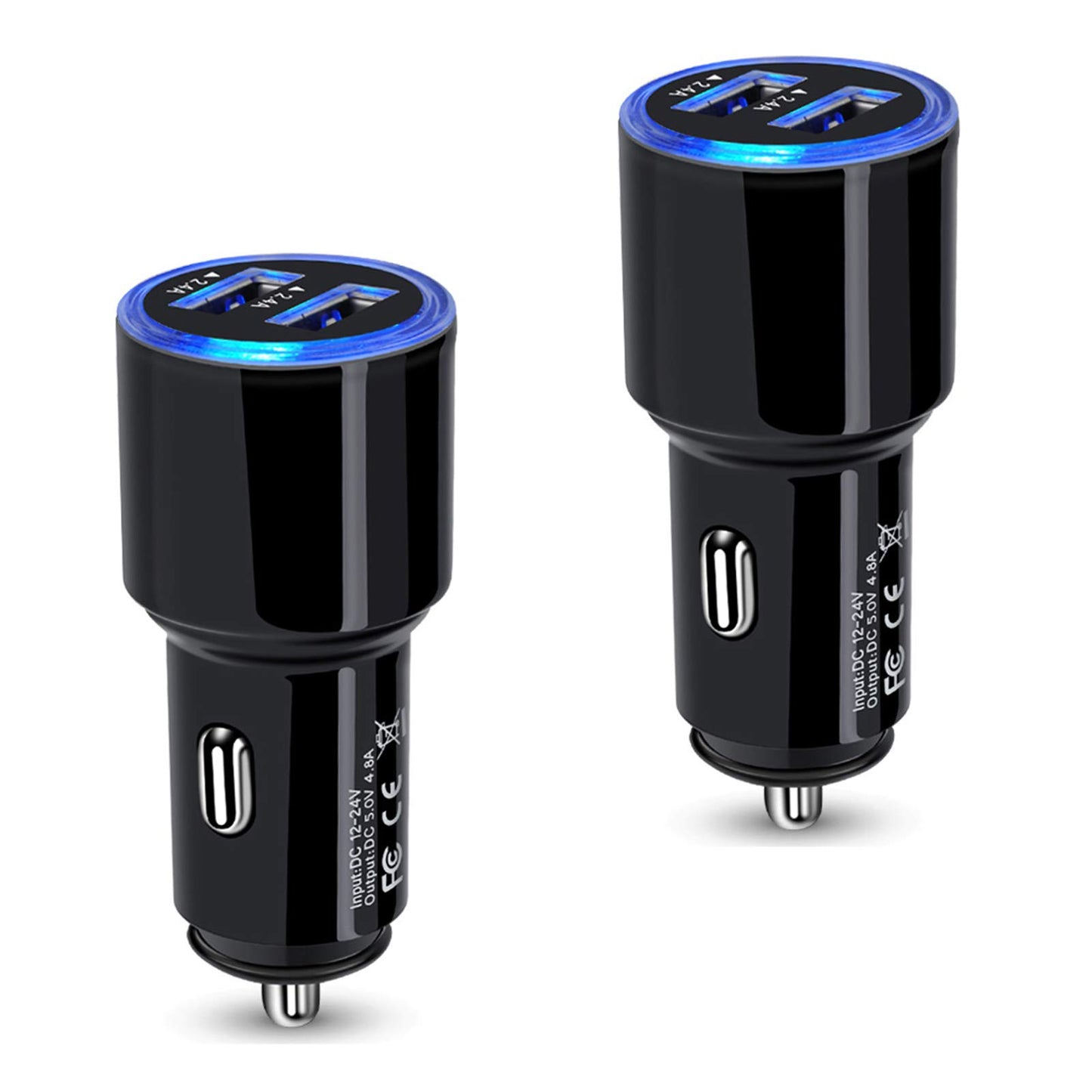 USB Car Charger, 2Pack 4.8A Fast Charging Dual Port USB Cigarette Lighter Adapter for iPhone 15 14 13 12 11 Pro Max SE XR X 8 7 6, iPad, Samsung