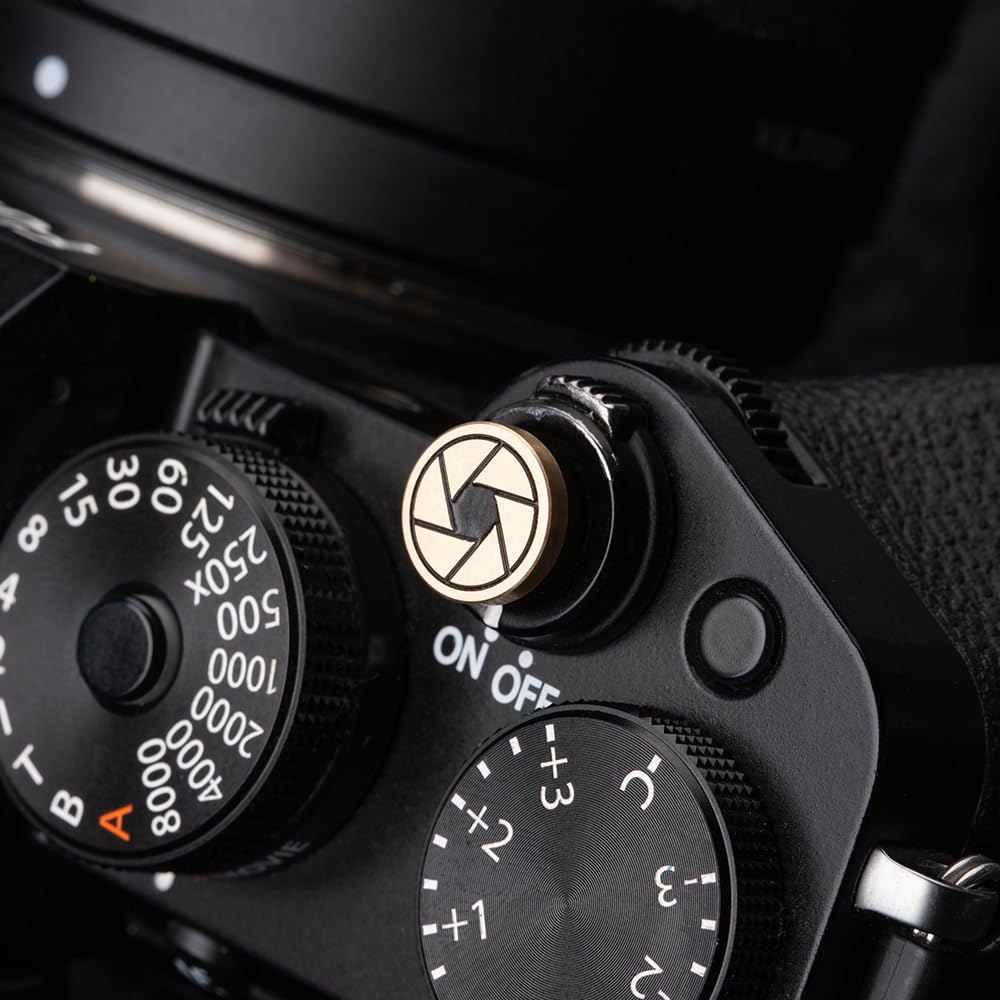 DBZZ Camera Shutter Button for Fujifilm x-t50 x-t30 xt200 xt100 xpro2 xpro3 xe4 xa7 for Nikon f3 f3ma for Olympus (Brass)