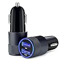 Car Charger,Sicodo 3.4A 2 Pack USB Smart Port Charger Compatible with iPhone 16 15 14 13 12 11 SE X 8 Pro, Pro Max, Plus, Samsung Galaxy S24 S23 S22