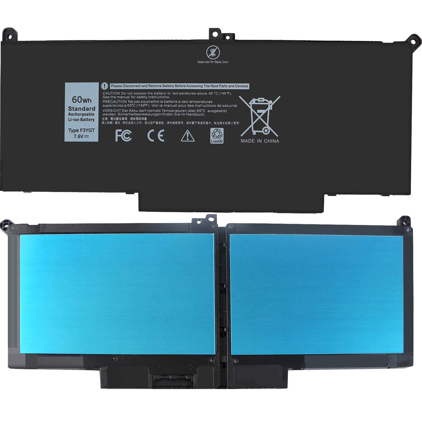 ESTENGPRO 7480 7490 F3YGT Laptop Battery Replacement for Dell Latitude 7280 7390 7380 7290 7480 7490 P29S002 P73G002 Series DM3WC DM6WC KG7VF P73G
