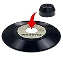 sdroceRyaM 45 RPM Record Adapter Solid Aluminum 7 Inch Vinyl Record Dome 45 Adapter for Turntables (Black)