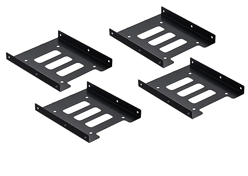 Ruaeoda SSD Mounting Bracket 2.5 to 3.5 Adapter 4 Pack, SSD Bracket 2.5" to 3.5" HDD SSD Hard Disk Drive Bays Holder Metal Mounting Bracket Adapter