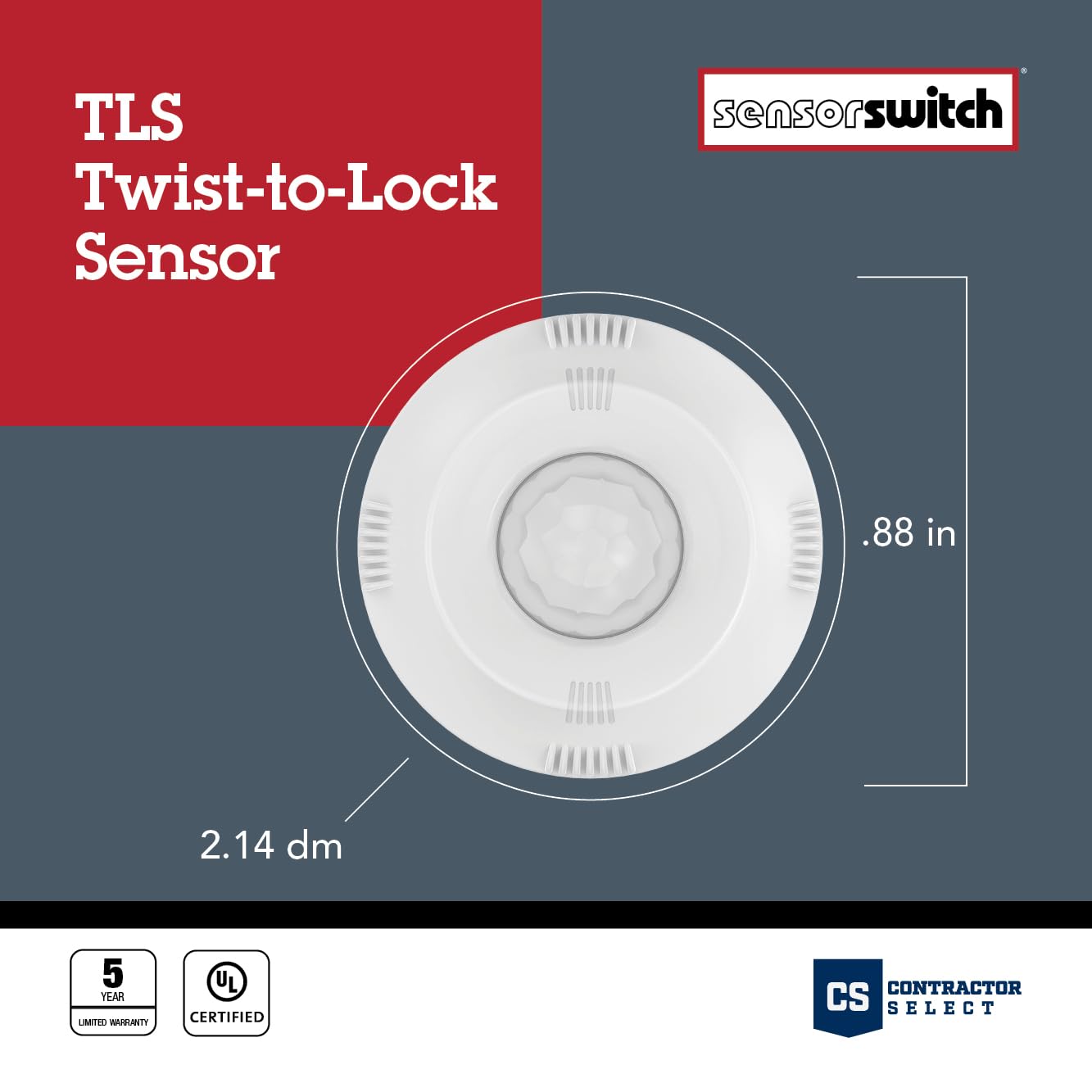Sensor Switch Twist-to-Lock Motion Sensor, Easy to Install Daylight and Motion Detector for Lithonia Lighting Compact Pro Family Luminaires, Photocell