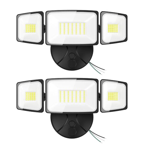 Onforu 2 Pack 75W Flood Lights Outdoor, 7000LM LED Flood Lighting Outdoor Switch Controlled, IP65 Waterproof Exterior Floodlight Fixture with 3
