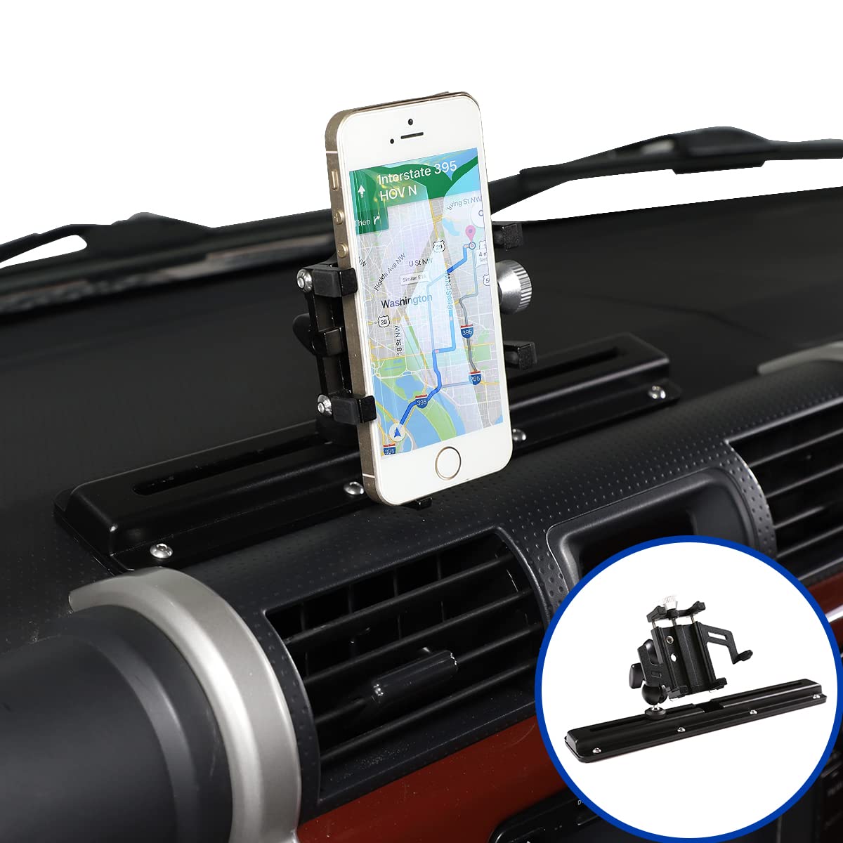 Car Phone Mount Compatible with Toyota FJ Cruiser 2007-2021, Phone Holder for Dashboard Hands Free Track Cradle, Car Dash Mount Cell Phone Stand