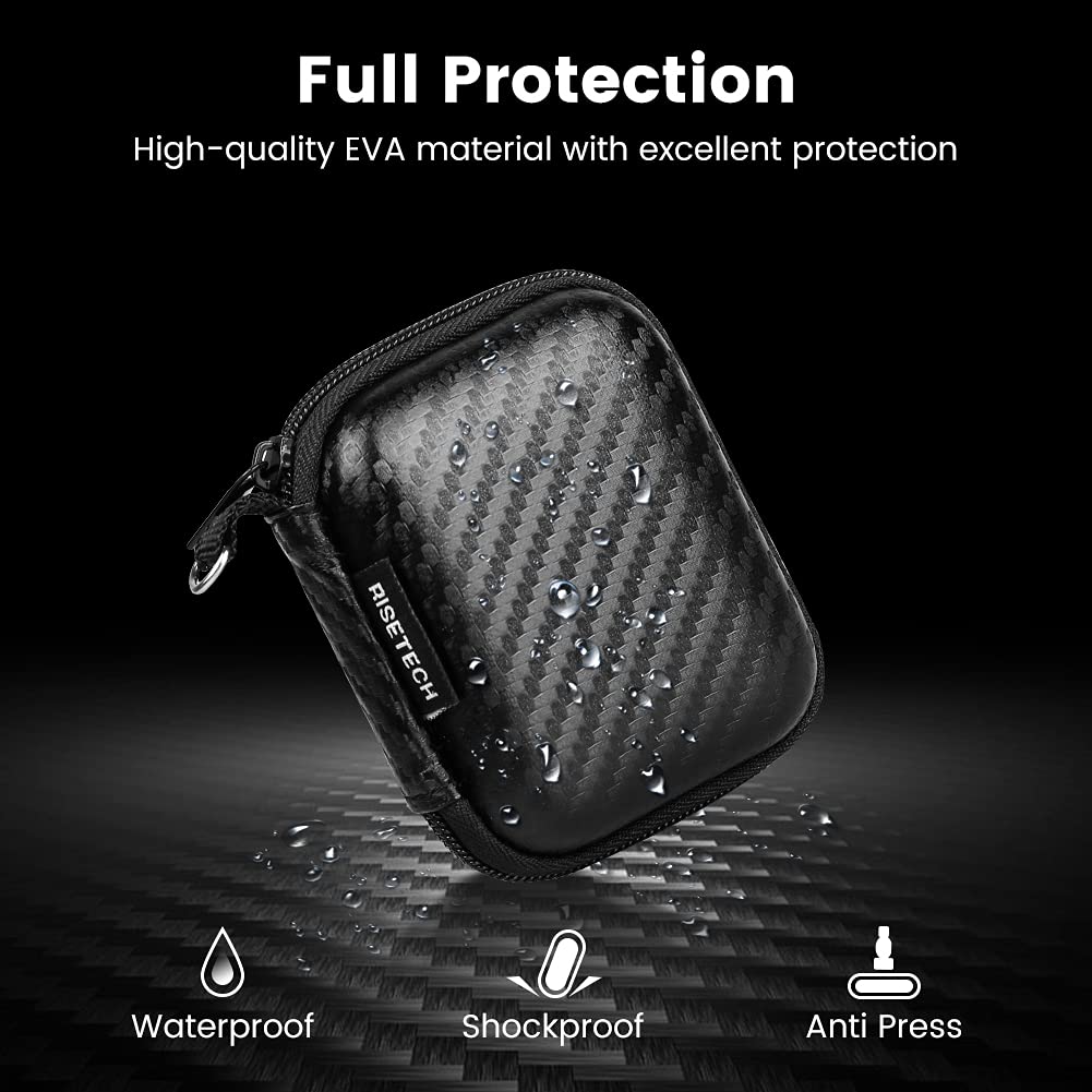 Earbud Case Holder Earphone Case Hard EVA Headphone Storage Bag Small Zipper Pouch Compatible with Wired Earbuds, JBL Vibe Beam, Tune 230NC TWS, TAGRY