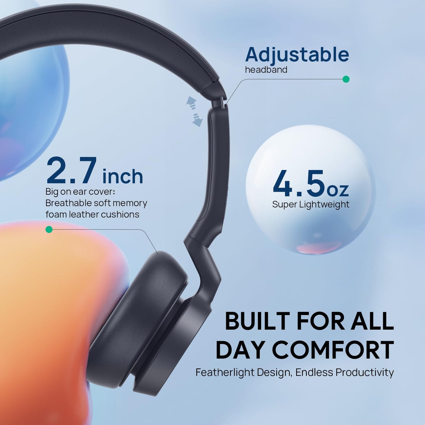 Yealink UH46 Mono USB Wired Headset with 3 Noise Cancelling Microphones for PC/Computer/Laptop, Teams Certified,Mute Call Button for Home Office