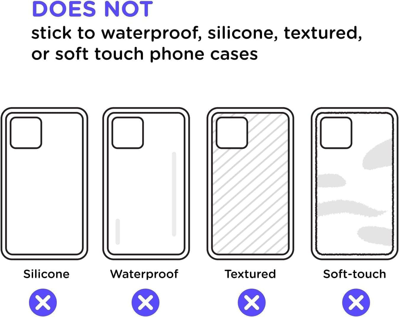 PopSockets Adhesive Phone Grip, Holder, Phone Stand, Heart - Pillow Cut Heart Clear Glitter