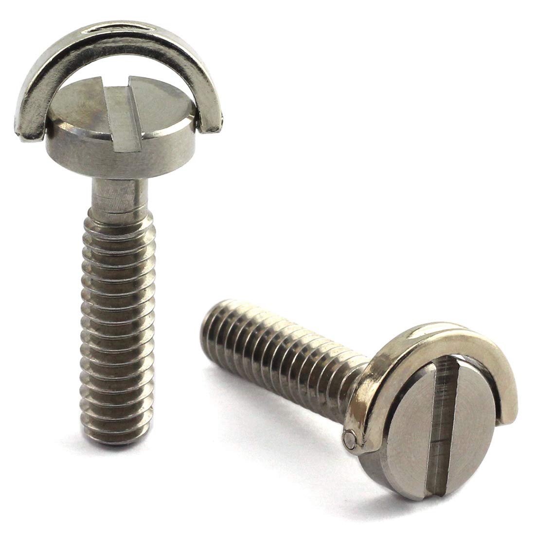 HJ Garden 2pcs 1/4-20 Thread D-Ring Stainless Steel Camera Fixing Screws for Camera Tripod Monopod QR Plate,D Shaft Quick Release Plate Mounting Screw