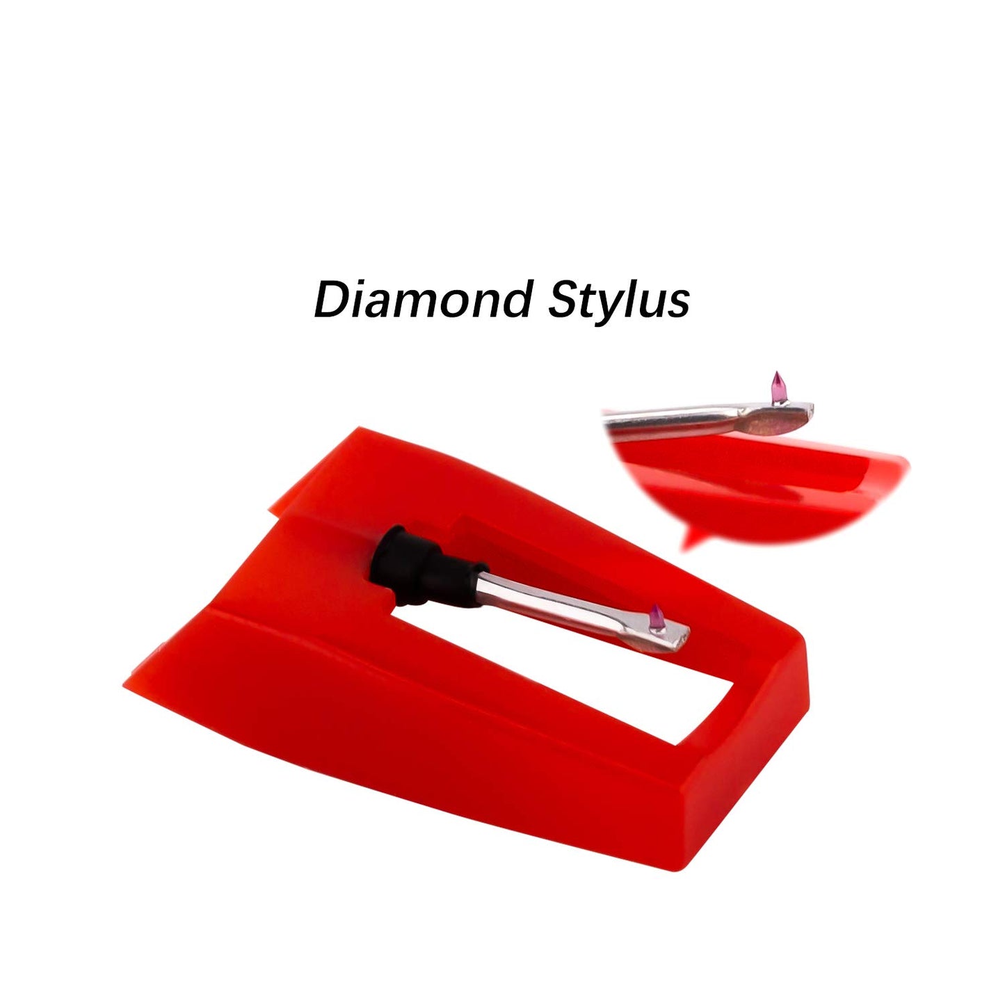 Luter 6 Pieces Record Player Needle Turntable Needles Record Player Stylus Record Player Needle Replacement Accessories for Vinyl Record Player (Red)