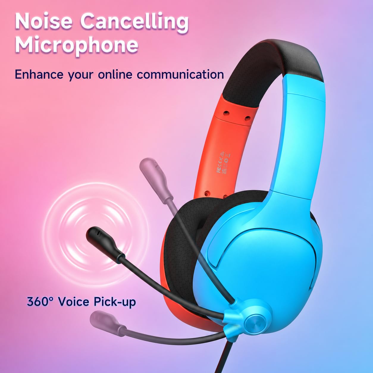 AOC Gaming Headset for Nintendo Switch 2/OLED/Lite, Wired Gaming Headphones with Mic, 3.5mm Stereo Gaming Headset with Noise Cancelling Microphone