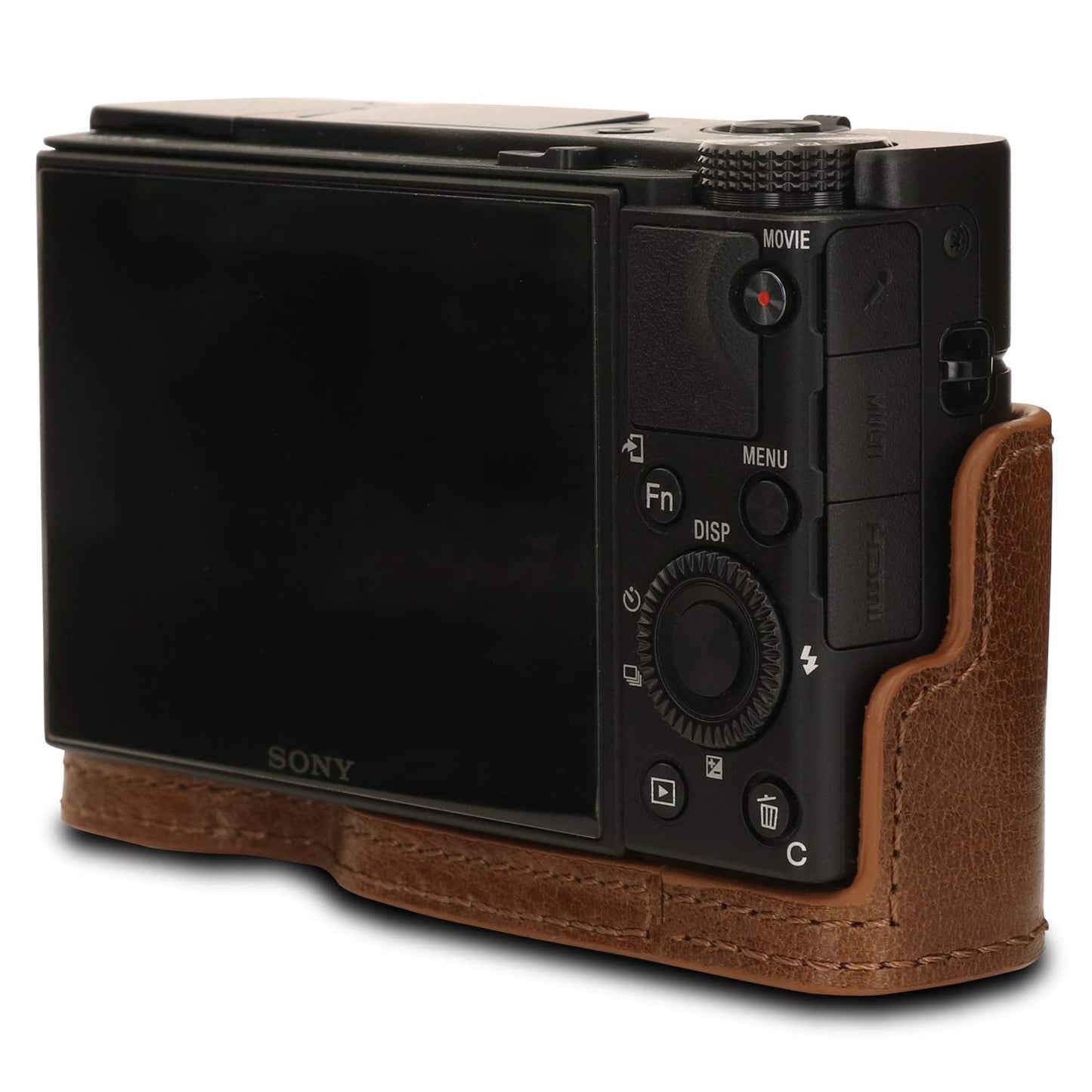 MegaGear MG1728 Ever Ready Genuine Leather Camera Case compatible with Sony Cyber-shot DSC-RX100 VII - Brown