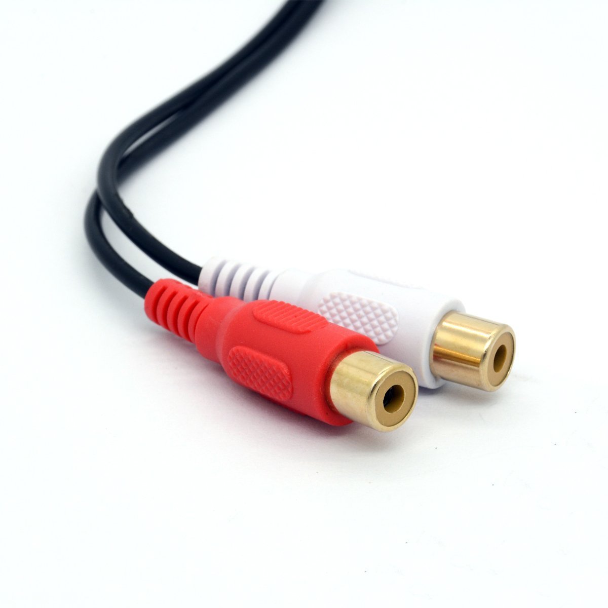 BSHTU 3.5mm Female to Dual RCA Phono Stereo Splitter Cable 3.5 Jack Socket to 2RCA Audio Adapter Extender Cord 8inch/20cm (2RCA Female)