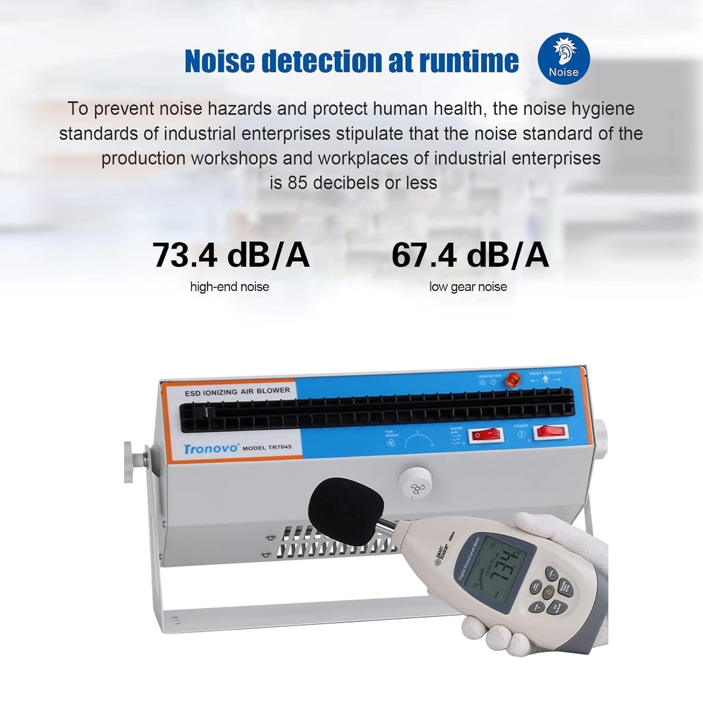 Ionizing Air Blower, 110V Anti-Static Ionizer Ionizing Air Blower Ion Fan Discharge Static Eliminator Adjustable Wind Power Electrostatic Static