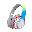 Vizliter Bluetooth Headphones, TWS Deep Bass Wireless Over-Ear Headset 5.0 with Built-in Mic LED Lights, Noise Cancelling Audio Earphones (Prismatic)
