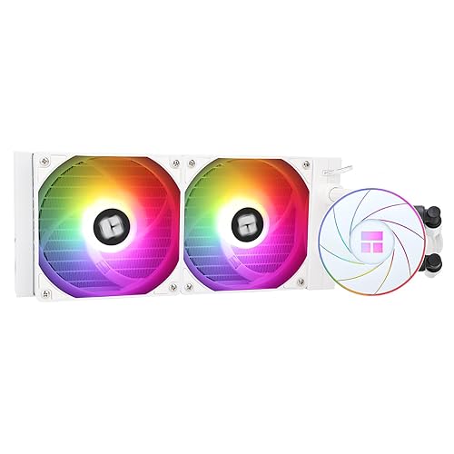 Thermalright Aqua Elite 240 White ARGB V4 CPU Water Cooling,White Aio CPU Cooler, 240 Cooling Row Size,Double PWM Fans with S-FDB Bearings,for