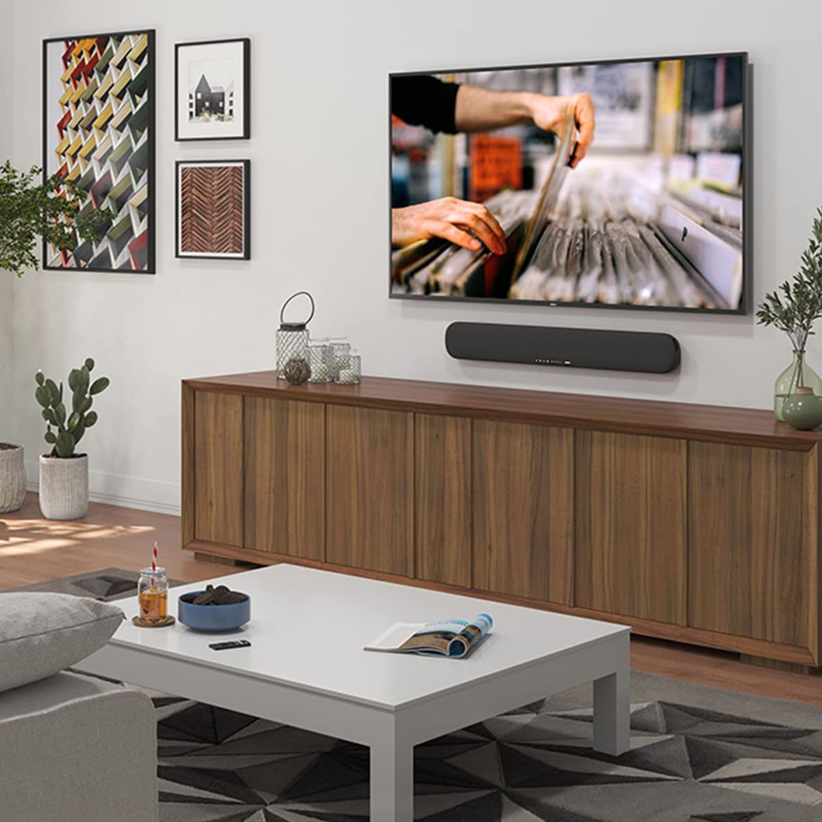 Yamaha SR-B20A Soundbar with Dual Built-in Subwoofers, Bluetooth, and DTS Virtual:X (Factory Certified Refurbished)