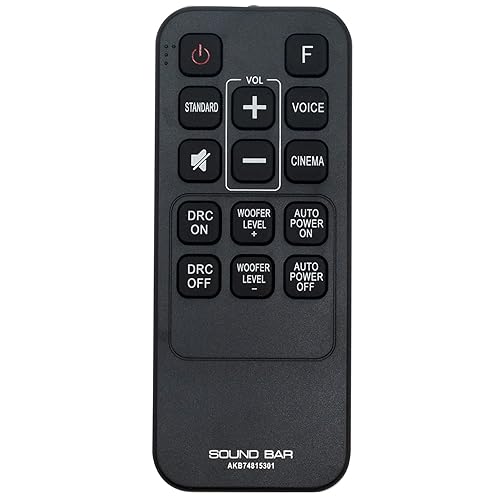 AKB74815301 Remote Control Replacement Applicable for LG Soundbar S55A3-D LAS454B S45A1-D LAS453B SH3B SPH3B-W SH3K SJ4Y SPH4B-W LAS485B Sound Bar