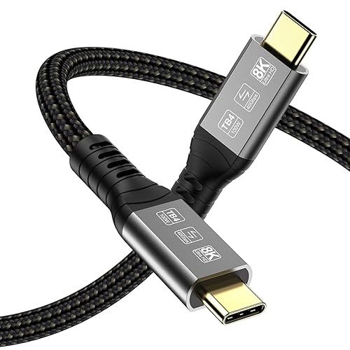 Angusplay USB 4 Cable for Thunderbolt 4 Cable 3.3ft, USB C Thunderbolt Cables 40Gbps, USB-C to USB C Cable Support 8K 60Hz Video, PD 100W Compatible