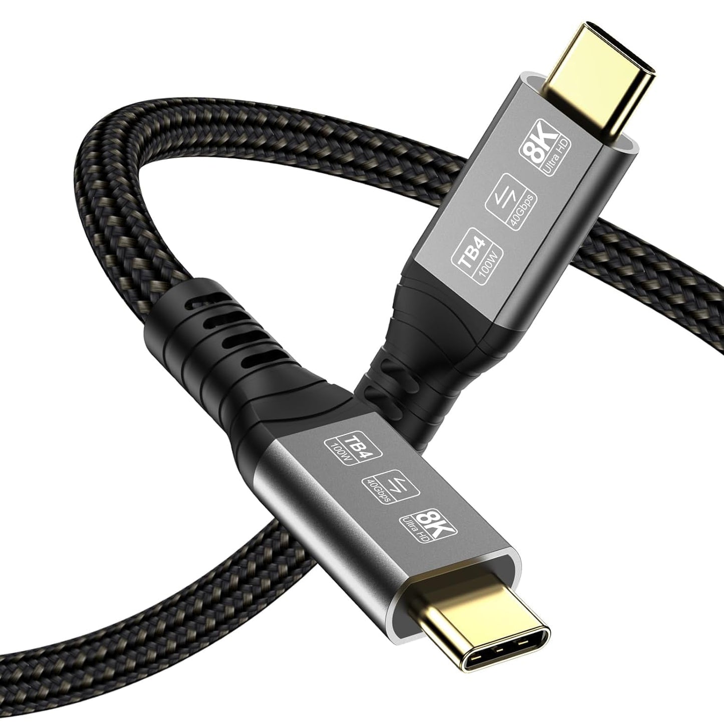 Angusplay USB 4 Cable for Thunderbolt 4 Cable 3.3ft, USB C Thunderbolt Cables 40Gbps, USB-C to USB C Cable Support 8K 60Hz Video, PD 100W Compatible