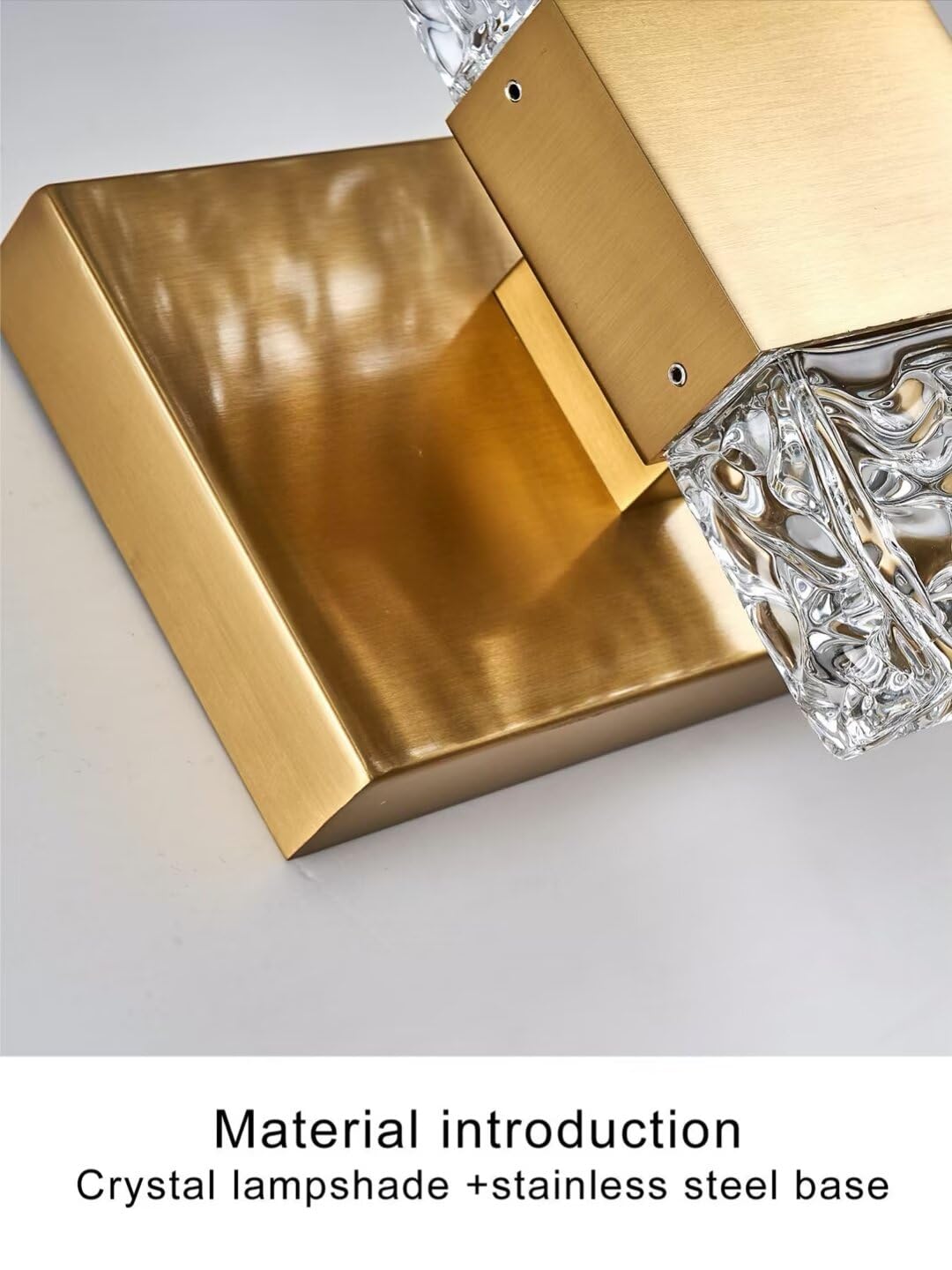 OYLYW Gold Bathroom Vanity Lights Fixtures Over Mirror LED Crystal Modern 3 Light Brushed Stainless Steel Wall Mount Light for Bathroom Lighting