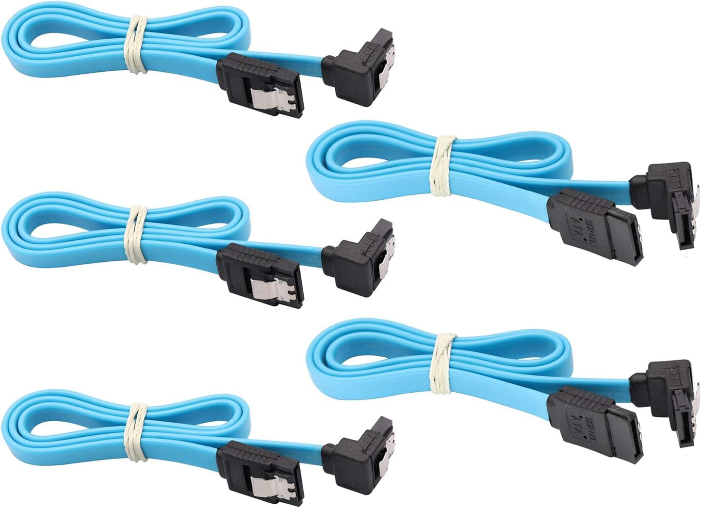 zdyCGTime SATA Cable III, 6Gbps 90 Degree Right Angle with Locking Latch 18 Inch 90-Degree to 180-Degree Plug for SATA HDD, SSD, CD Driver, CD Writer