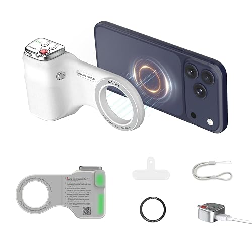 COMITOK Phone Camera Grip MOCA ARCO for Video Recording with Thumb Rest Area Design for iPhone Pro Max, with Enhanced Phone Mount & Detachable Remote