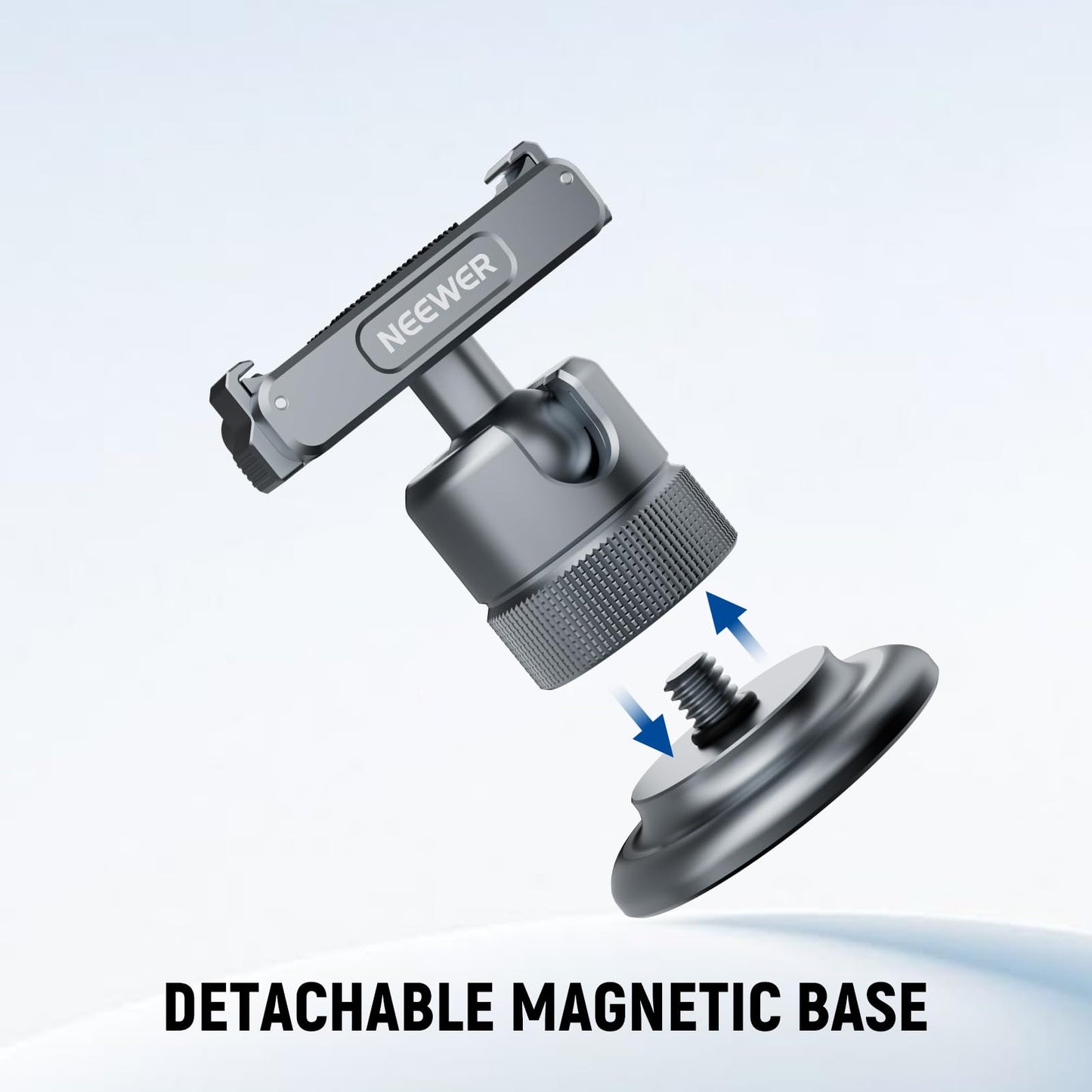 NEEWER Magnetic Camera Mount Compatible with DJI Osmo 360 / Action 5 Pro/4/3, 360° Quick Release Ball Head Adapter Mount 1/4" Thread for POV Shots