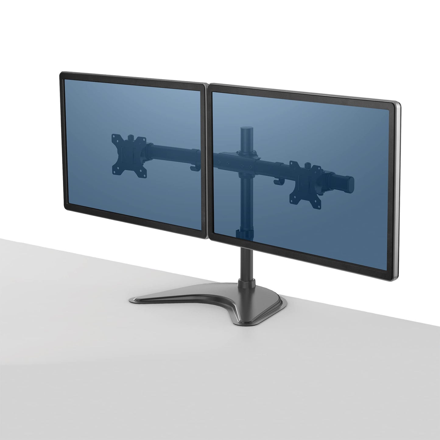 Fellowes 8043701 Professional Series Free Standing Computer Monitor Stand for 2 Monitors with Horizontal Monitor Arms, 27 Inch Monitor Capacity