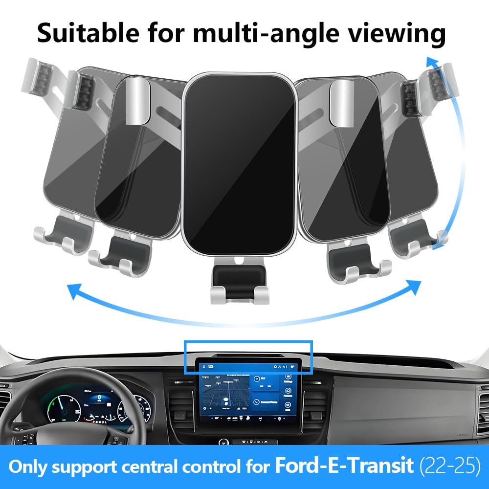 LUNQIN Car Phone Holder for Ford E-Transit Cargo Van 2022-2026 and Transit Passenger Van HD-XLT/XLT 2023-2026? 12 inch Touch Screen ? Auto Interior