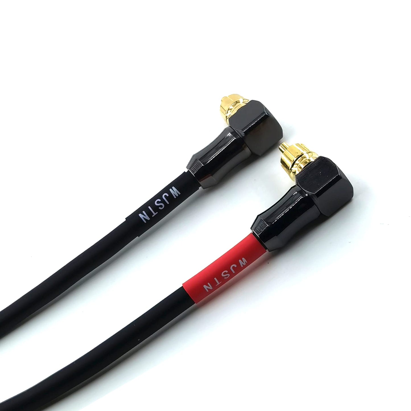 WJSTN 90 Degree Right Angle RCA Cable RCA to RCA Audio Cable Stereo Audio Cable for Home Theater, HDTV, Amplifiers, Hi-Fi Systems 1.5FT 2pack
