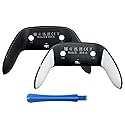 A Pair Replacement Back Shell Cover Trim for DualSense Edge Controller Compatible with PS5 DSE- Clip-On Housing with OEM-Spec Soft Cam Rubber Grip