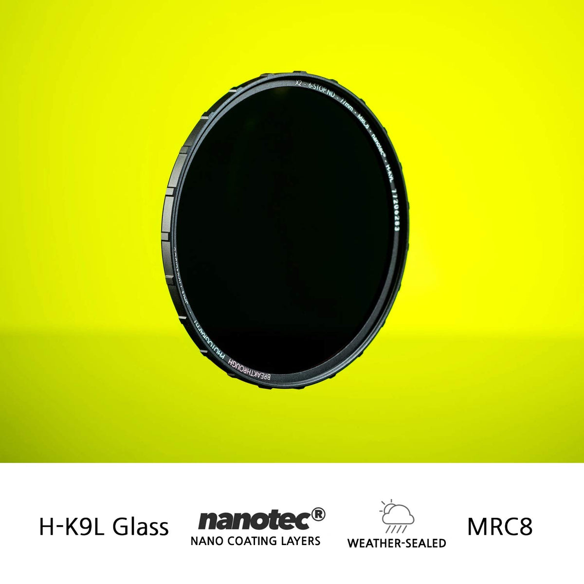Breakthrough Photography 62mm X2 6-Stop Fixed ND Filter for Camera Lenses, Neutral Density Professional Photography Filter, MRC8, H-K9L Glass