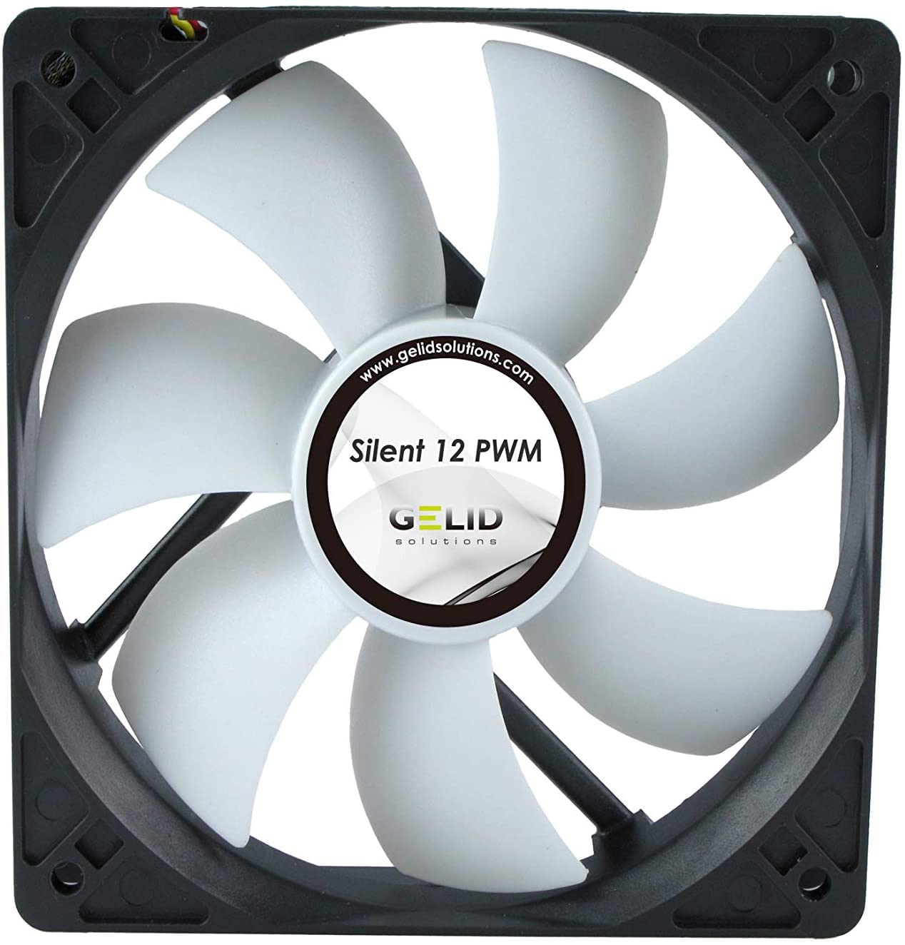Gelid Solutions Silent 12 PWM | 120mm PWM Computer Fan | 4 Pin Molex | 120x120x25mm | 1500RPM | Hydro Bearing | FN-PX12-15 | Color Black