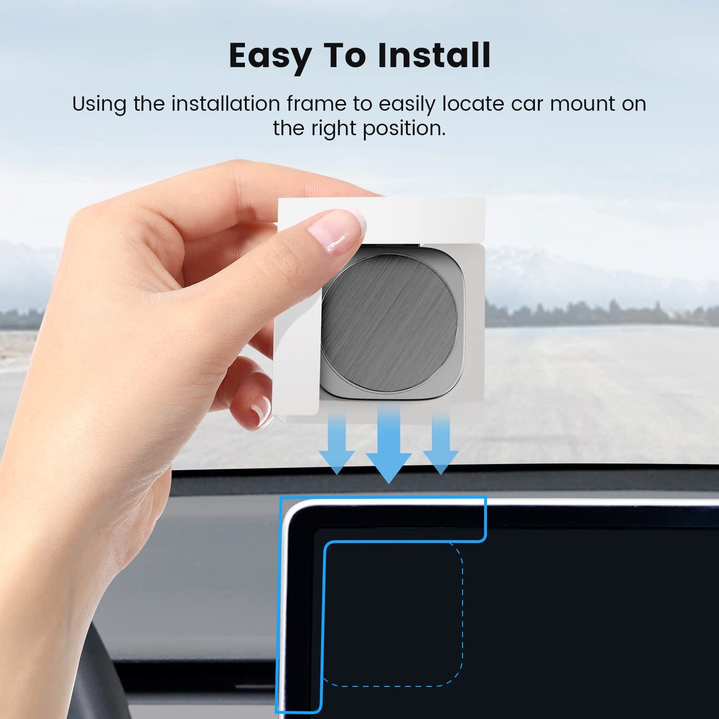 Marnana Phone Mount for Tesla Model 3 Model Y, Strong Magnetic Designed for MagSafe Car Mount Phone Holder for Tesla Screen Monitor, Invisible
