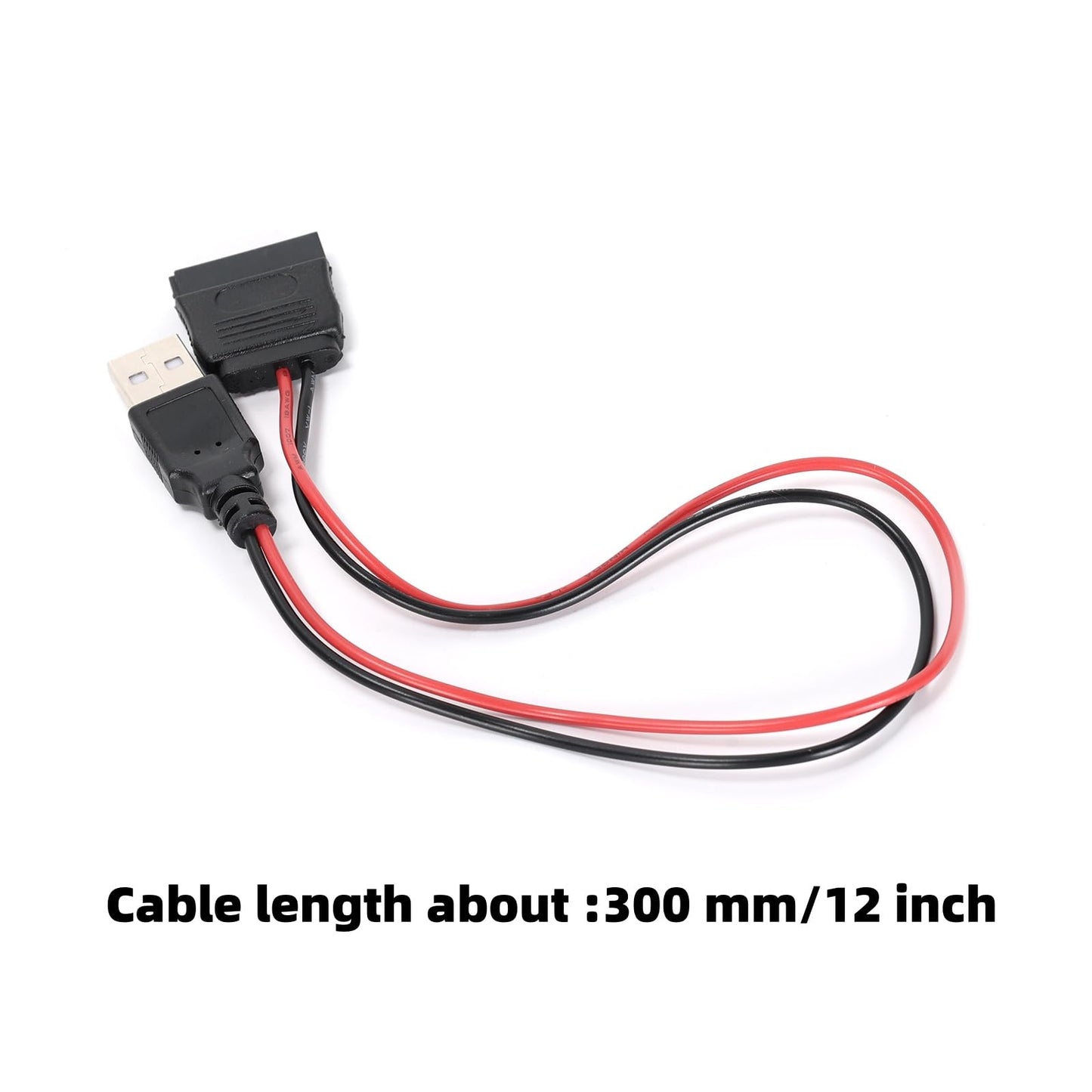 Ruimou 2PCS SATA 15-Pin to USB 2.0 Power Extension Cable 12 Inches, Hard Drive Power Cable, SSD Power Cable, Only Supports 2.5 Inch Hard Drives