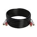 WireZee 2RCA to 2RCA Stereo Audio 25FT Cable - RCA Male to Male Cord for TV, Amplifier, Speaker, DVD, Home Theater, Hi-Fi Sound System - Dual RCA