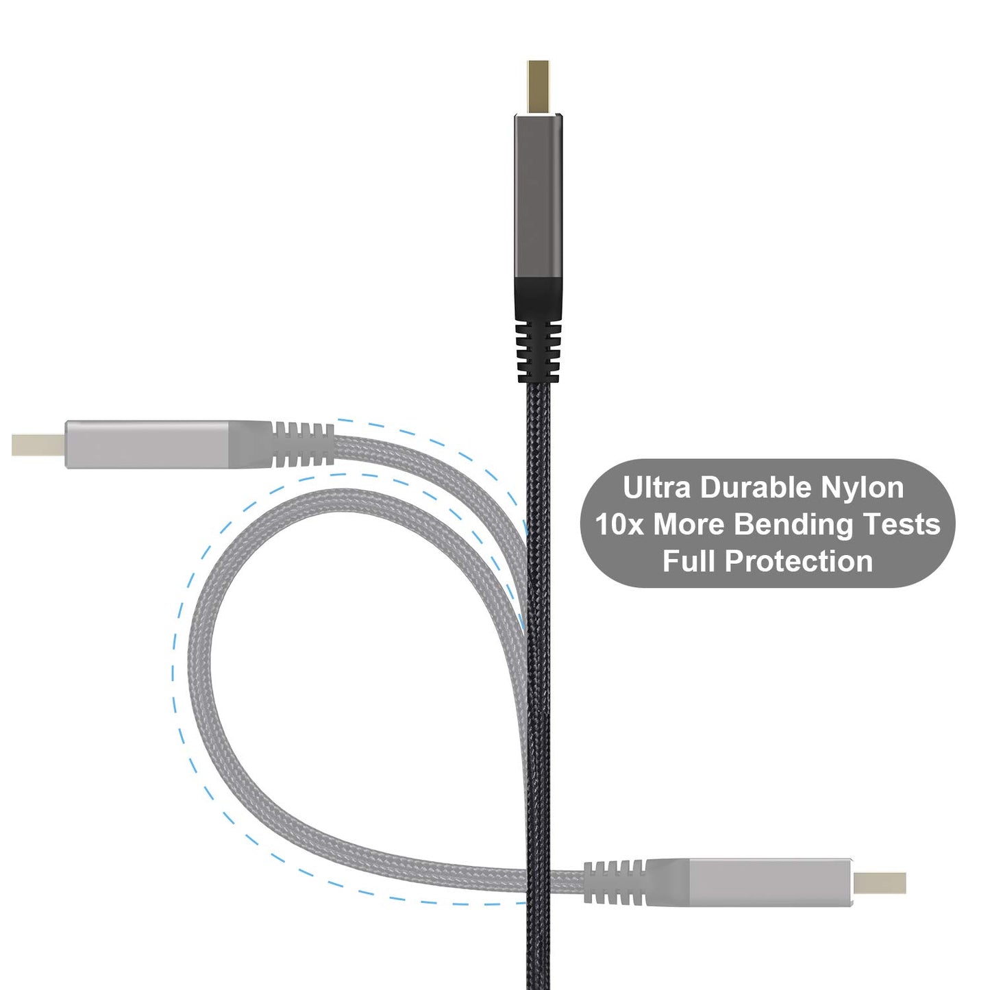 XOUPFORE DisplayPort Cable 1.2 6.6ft, High Speed DisplayPort to DisplayPort Cable Nylon Braided, Supports 4K@60Hz and 2K@144Hz for Laptop PC Projector