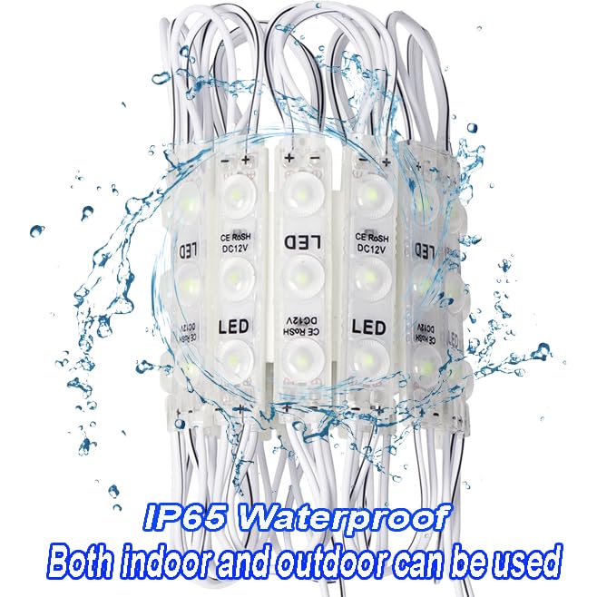 AOOYUANKE LED Module, 200pcs 100 Ft 3 LED Sign storefront Lights Module White Super Bright 2835 SMD IP65 Waterproof for Advertising Signs with Tape