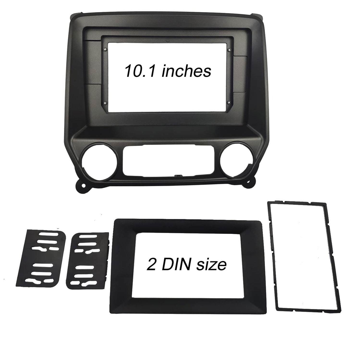 DKMUS Radio Stereo Bezel for Chevrolet Silverado 2014+ GMC Sierra 2014+ Dash Installation Mount Trim Kit Fits 10.1" and Double Din