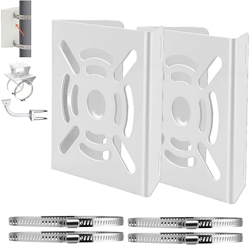 BeElion 2-Pack Steel Vertical Pole Mount Bracket for CCTV Security Camera PTZ Dome - Vertical Pole Mount Adapter Wall Mounting with 4 Loops