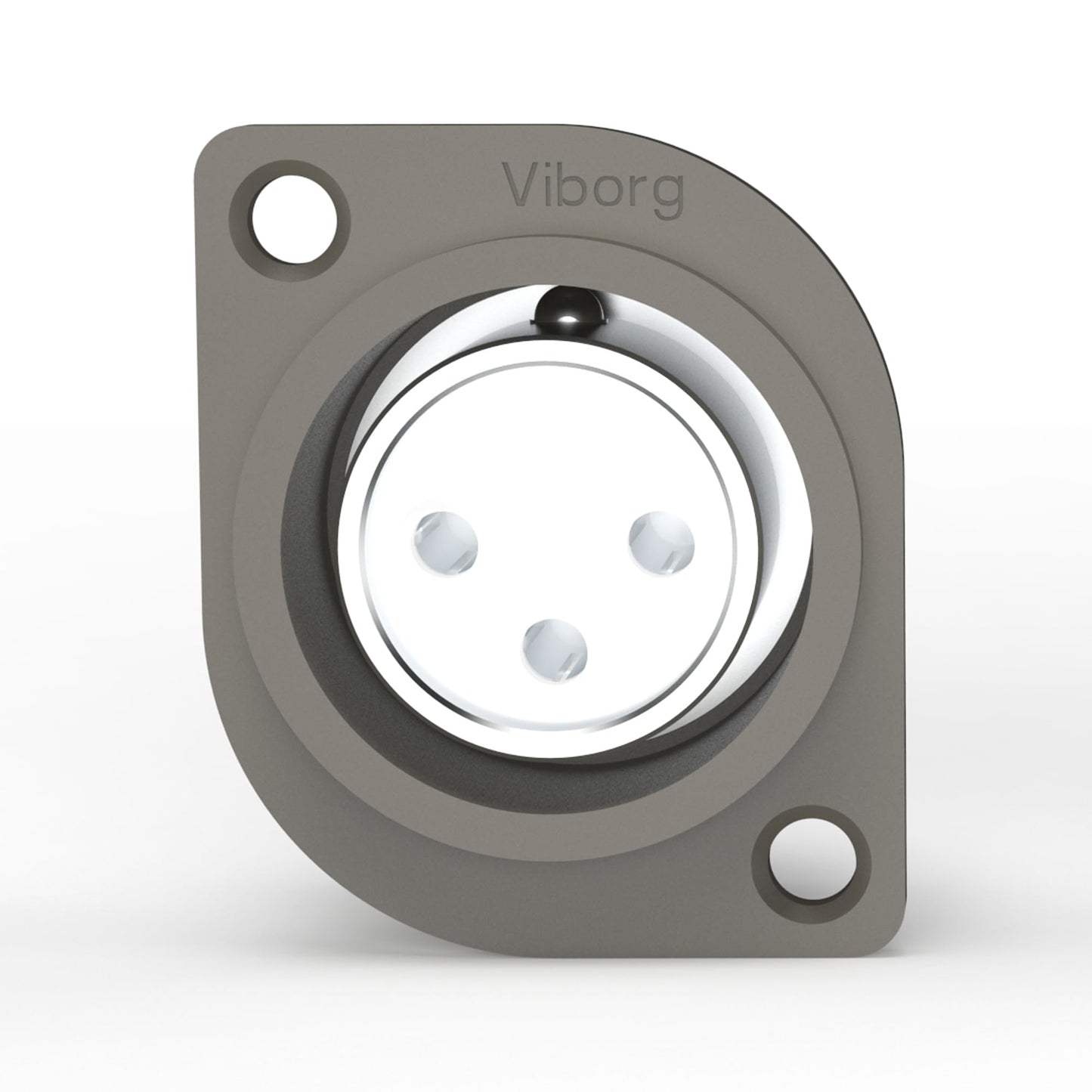 Viborg Female XLR Chassis Panel Mount Connectors, Hi End Audio XLR Socket, XLR Jacks, Pure Copper Rhodium Plated XLR Receptacle with PTFE Insulator