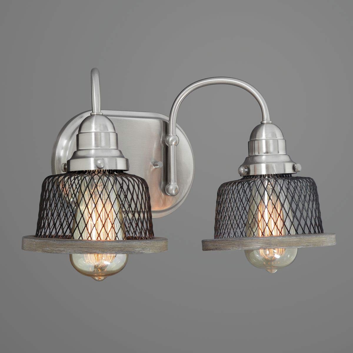 Progress Lighting P300043-009 Tilley Two-Light Bath and Vanity, Brushed Nickel